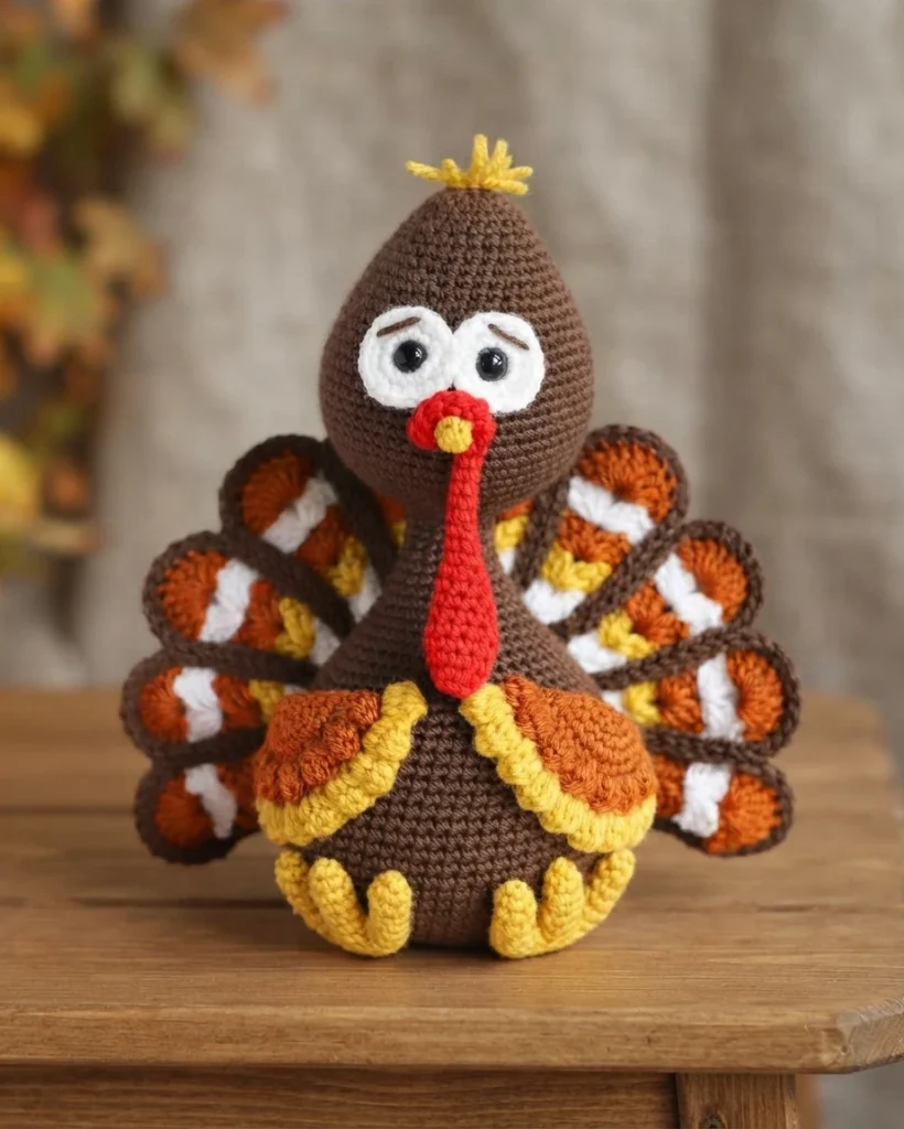 Crochet Turkey Amigurumi Pattern - crochet detail