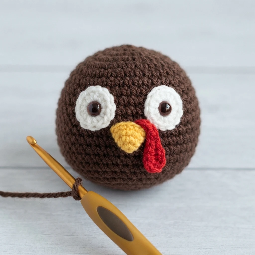 Crochet Turkey Amigurumi Pattern - crochet detail