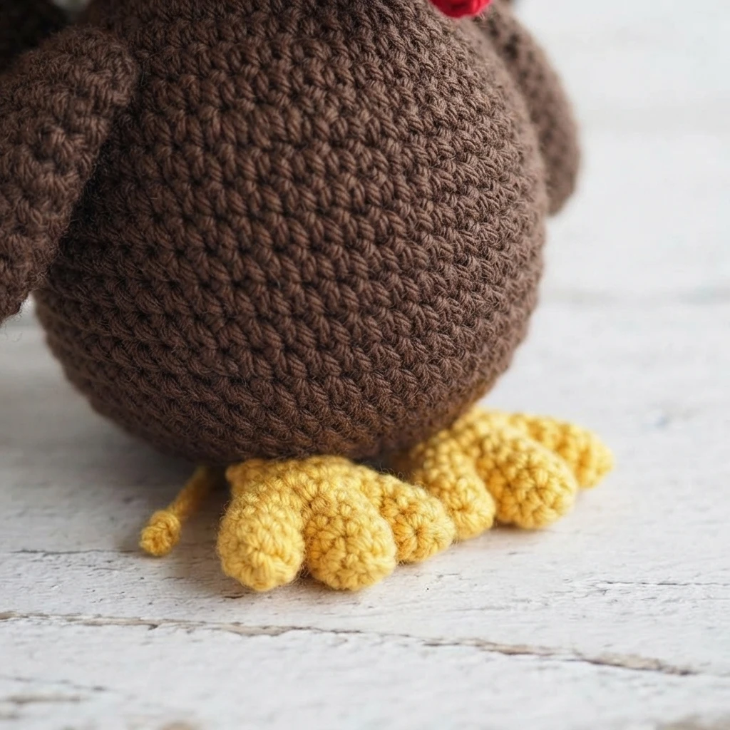 Crochet Turkey Amigurumi Pattern - crochet detail