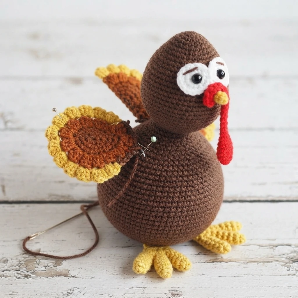 Crochet Turkey Amigurumi Pattern - crochet detail