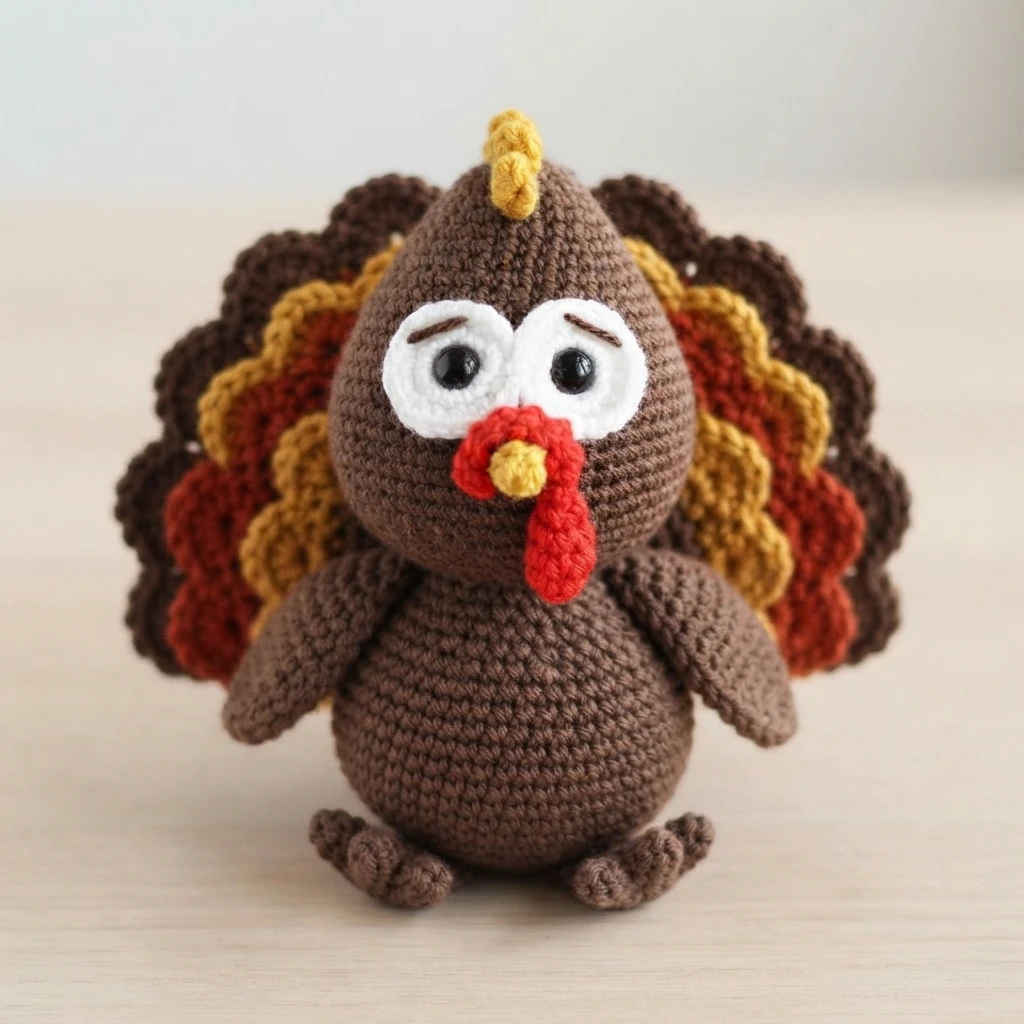 Crochet Turkey Amigurumi Pattern - crochet detail