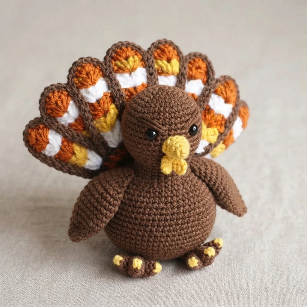 Crochet Turkey Amigurumi Pattern - crochet detail