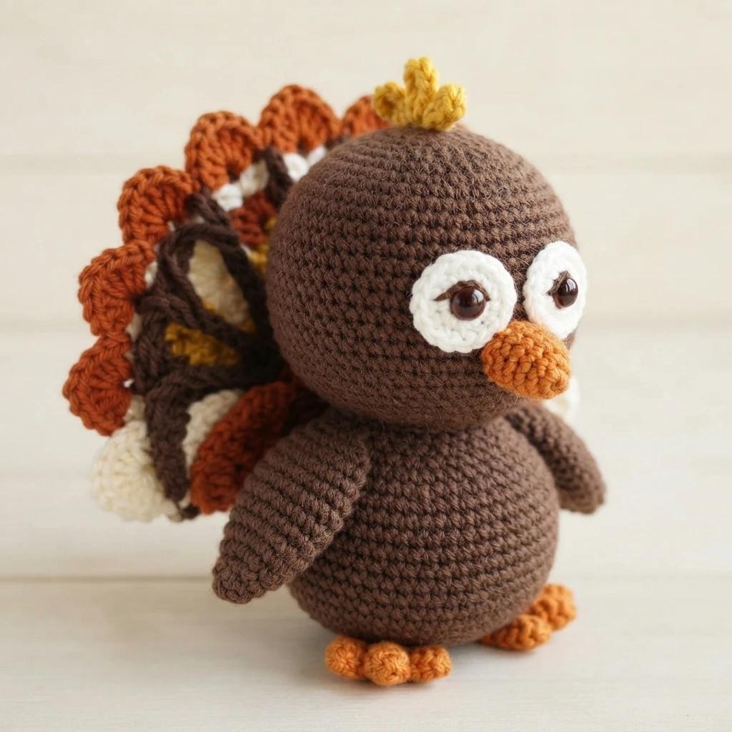 Crochet Turkey Amigurumi Pattern - crochet detail