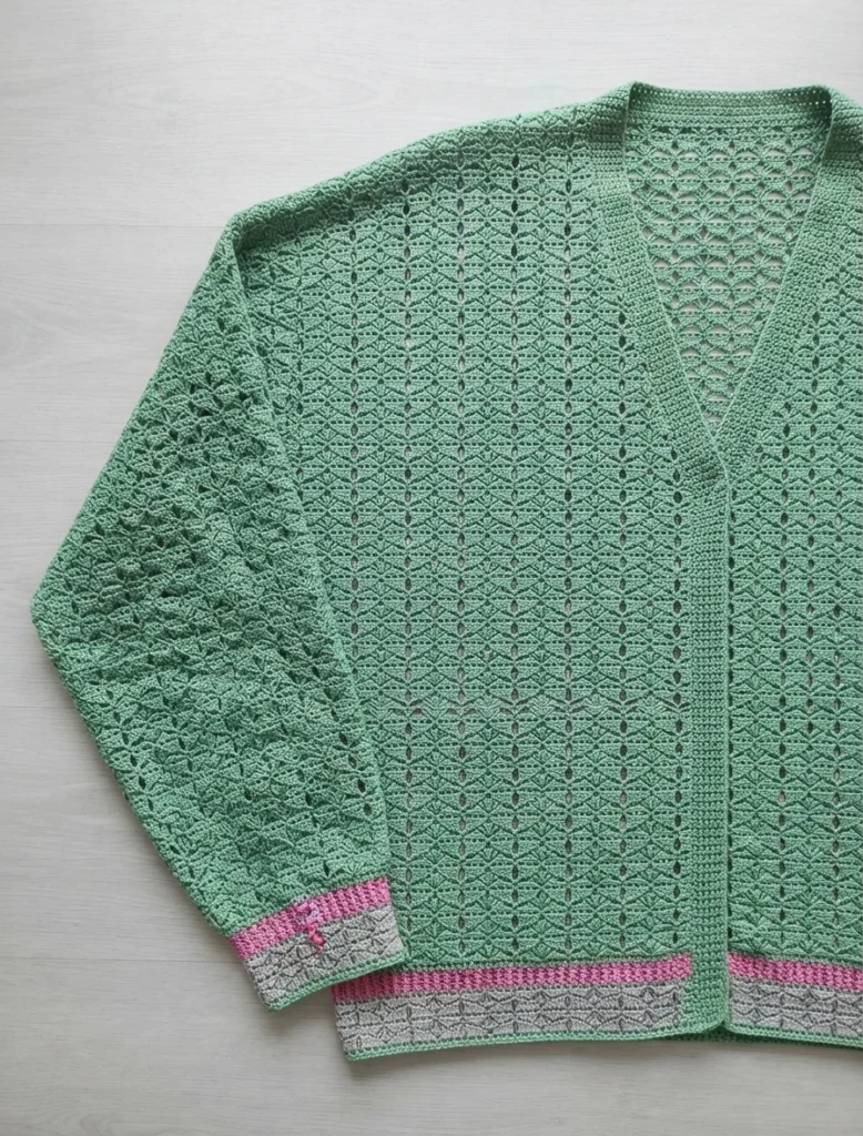 Corn Poppy Cardigan Crochet Tutorial | Susan's Family - crochet detail
