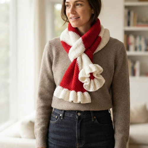 19. Crochet Peppermint Scarf