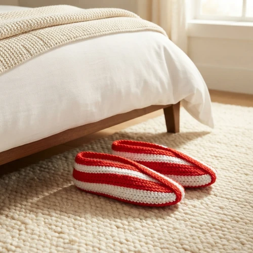 20. Peppermint Stripe Guest Slippers