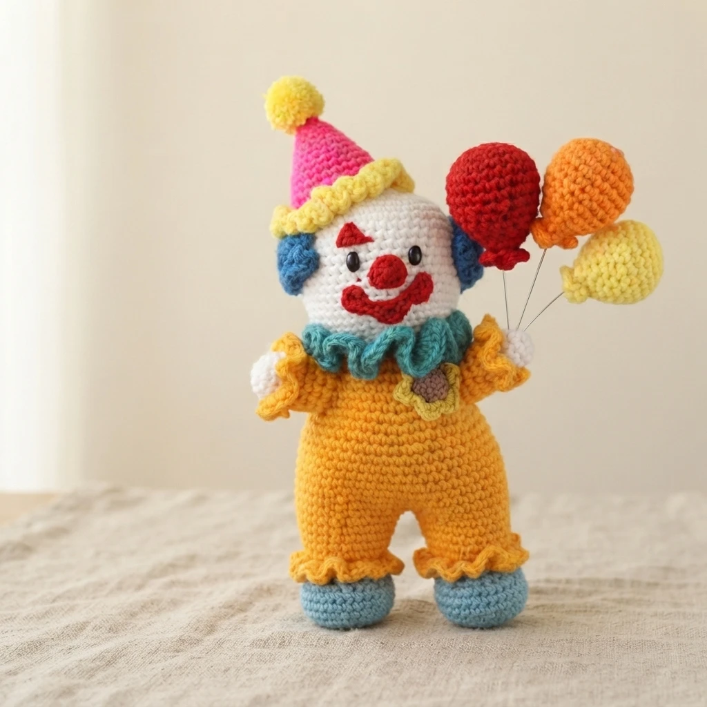 Clown Amigurumi Doll - Free Crochet Pattern - crochet detail