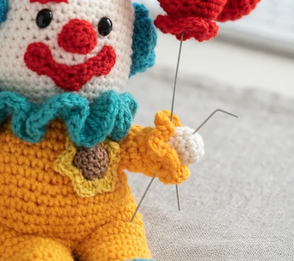 Clown Amigurumi Doll - Free Crochet Pattern - crochet detail