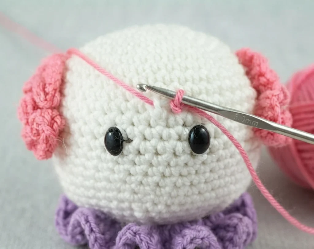 Clown Amigurumi Doll - Free Crochet Pattern - crochet detail