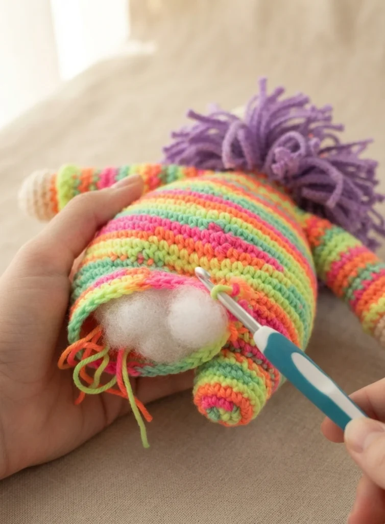 Clown Amigurumi Doll - Free Crochet Pattern - crochet detail