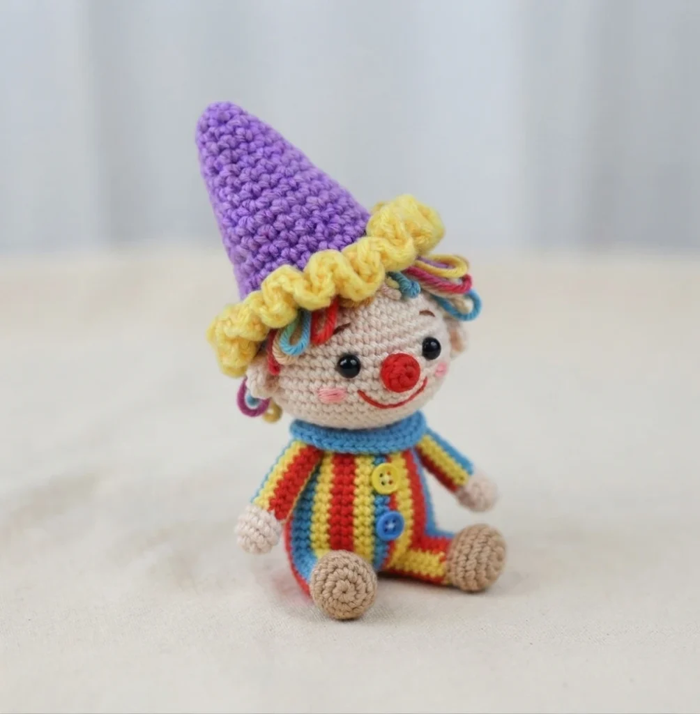 Clown Amigurumi Doll - Free Crochet Pattern - crochet detail