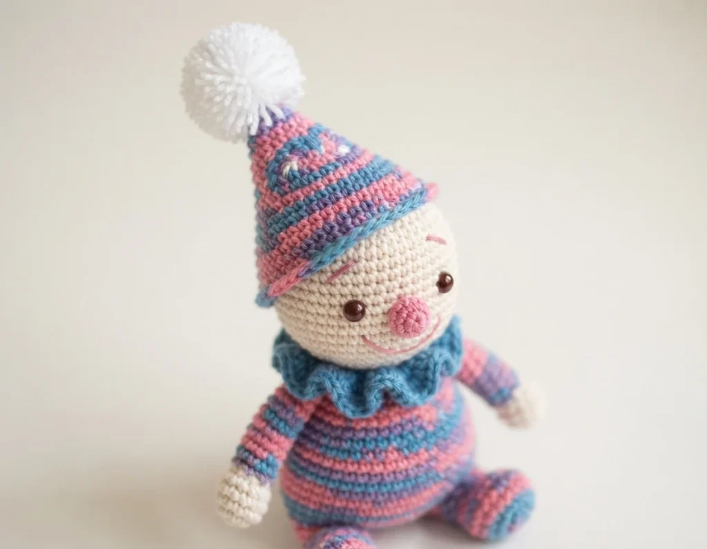 Clown Amigurumi Doll - Free Crochet Pattern - crochet detail
