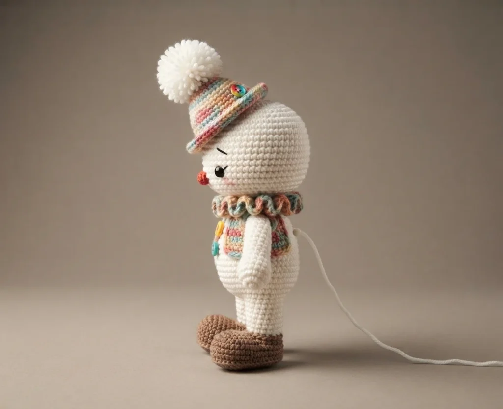 Clown Amigurumi Doll - Free Crochet Pattern - crochet detail