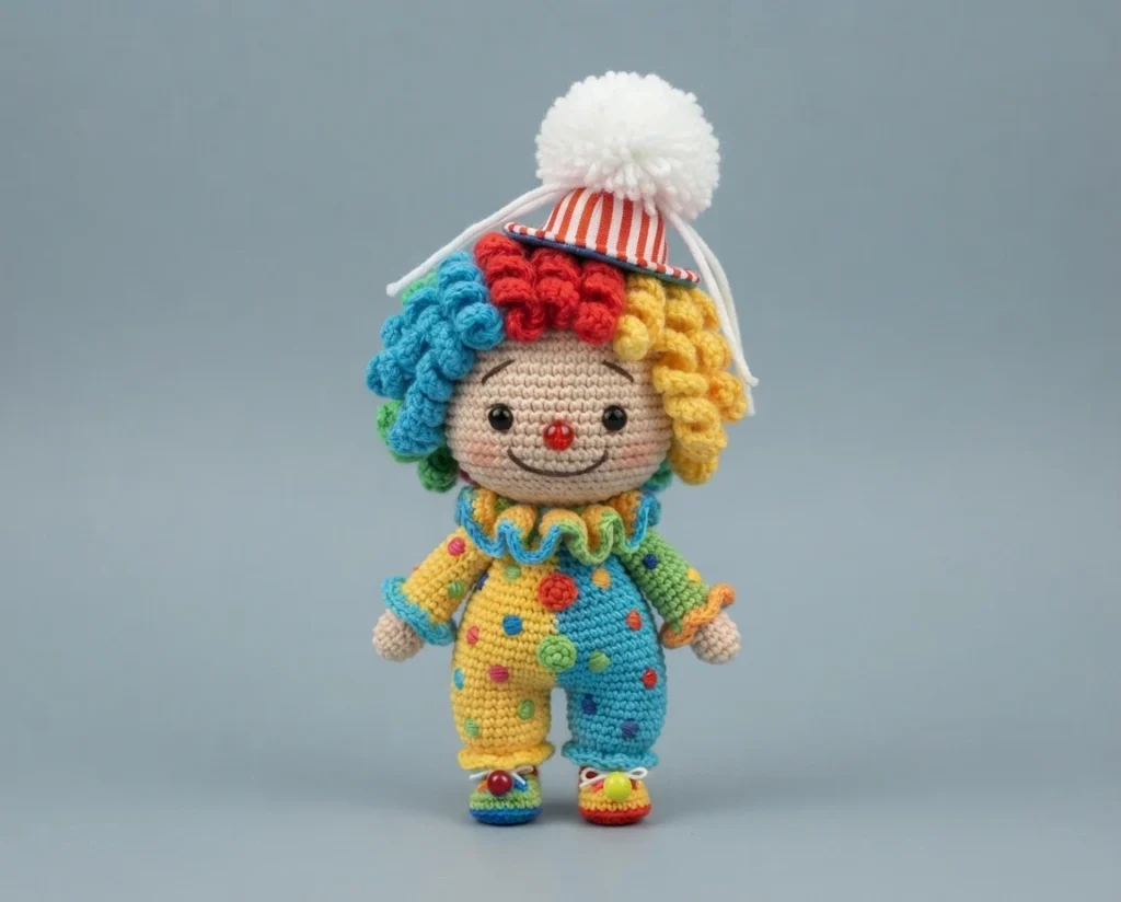 Clown Amigurumi Doll - Free Crochet Pattern - crochet detail