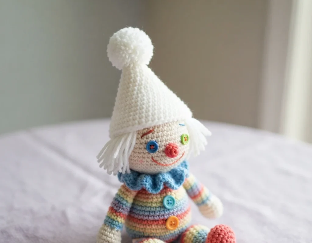 Clown Amigurumi Doll - Free Crochet Pattern - crochet detail