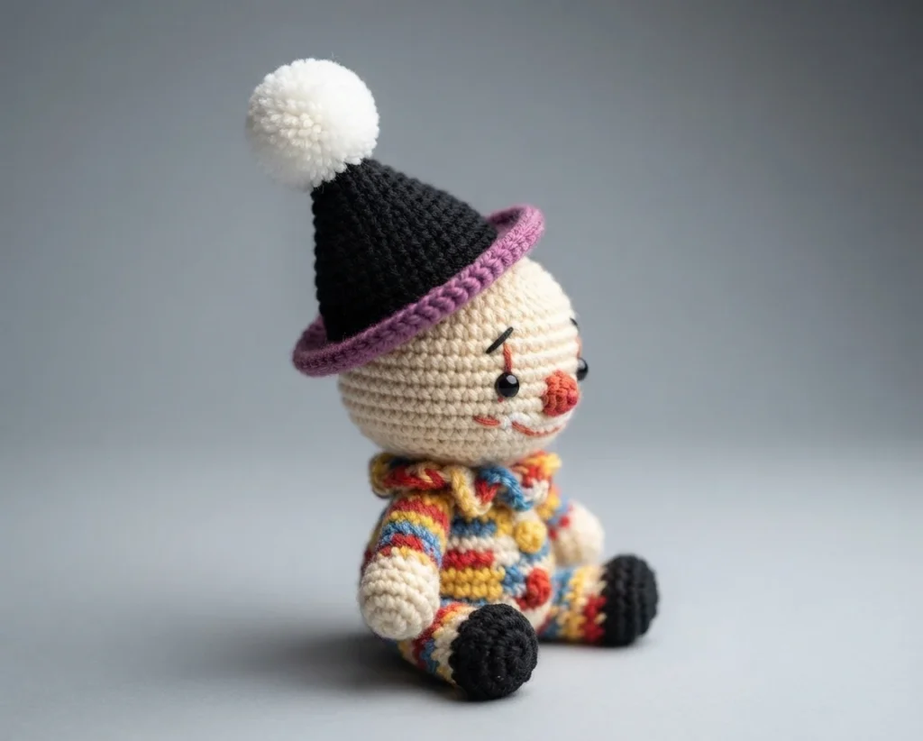 Clown Amigurumi Doll - Free Crochet Pattern - crochet detail
