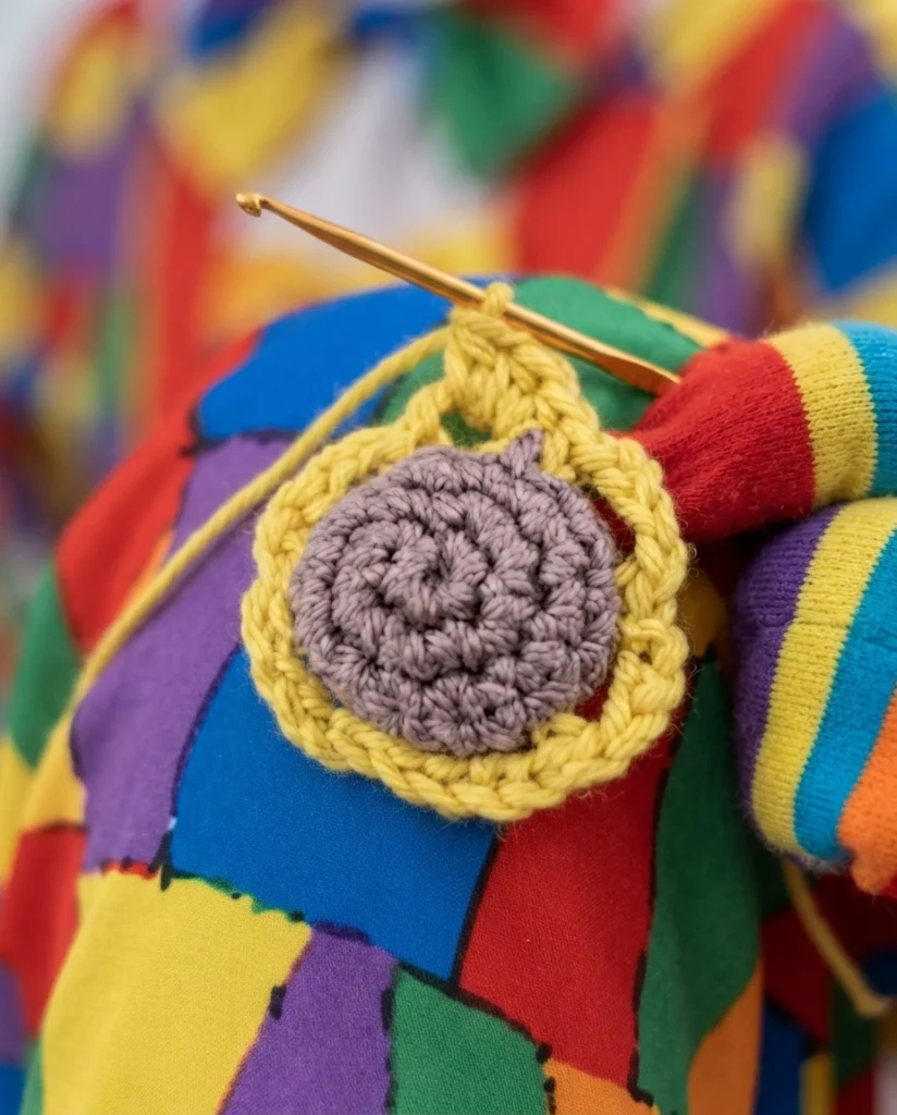 Clown Amigurumi Doll - Free Crochet Pattern - crochet detail