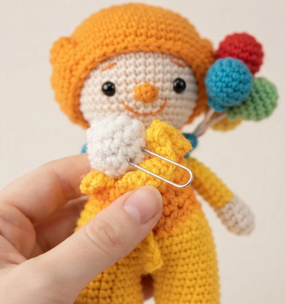 Clown Amigurumi Doll - Free Crochet Pattern - crochet detail