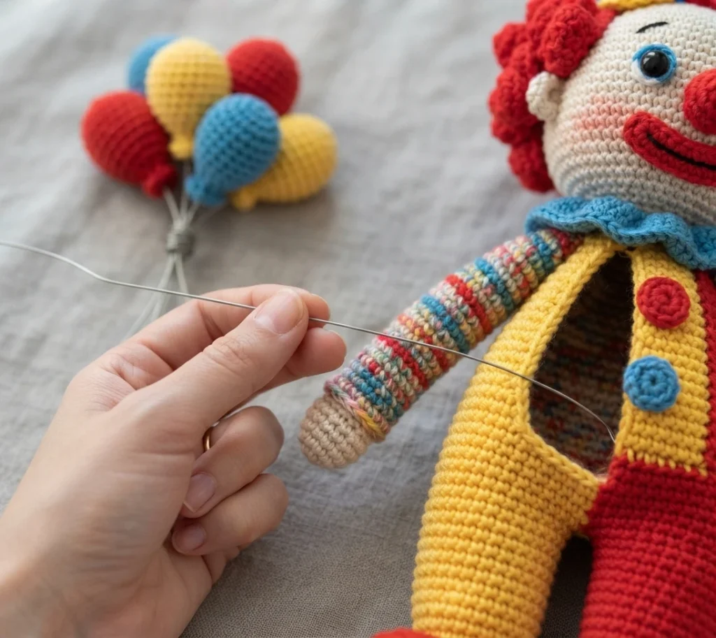 Clown Amigurumi Doll - Free Crochet Pattern - crochet detail