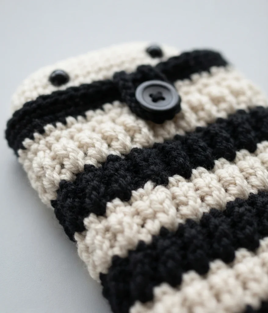 How to Crochet a Mummy phone case - PATRONES VALHALLA: Free crochet patterns - crochet detail