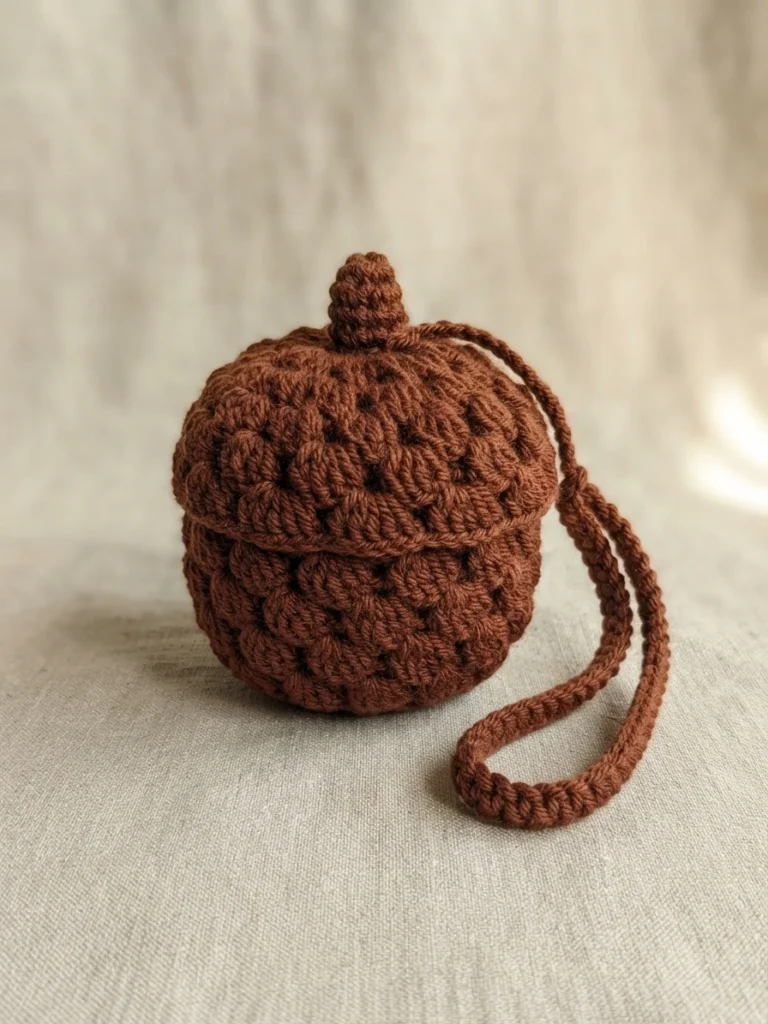 Ravelry: Acorn Wristlet Pouch pattern by Meg Nelson - crochet detail