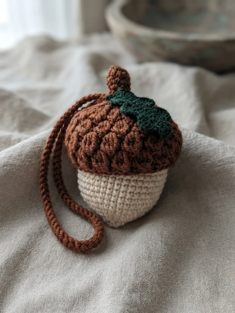 Ravelry: Acorn Wristlet Pouch pattern by Meg Nelson - crochet detail
