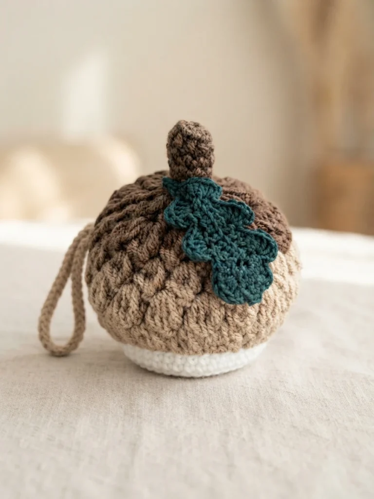 Ravelry: Acorn Wristlet Pouch pattern by Meg Nelson - crochet detail