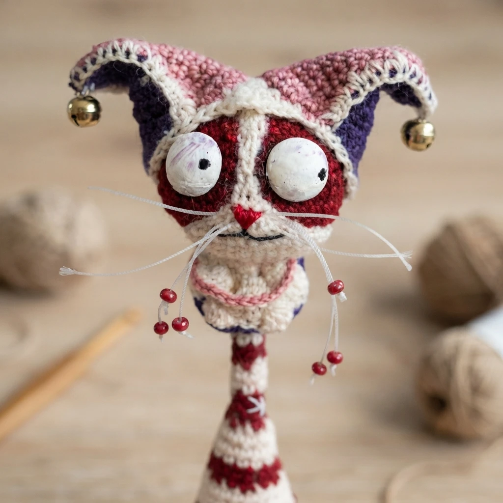 Ravelry: Cat Clown Hat and Collar Add-On pattern by Maggie L. Wood - crochet detail