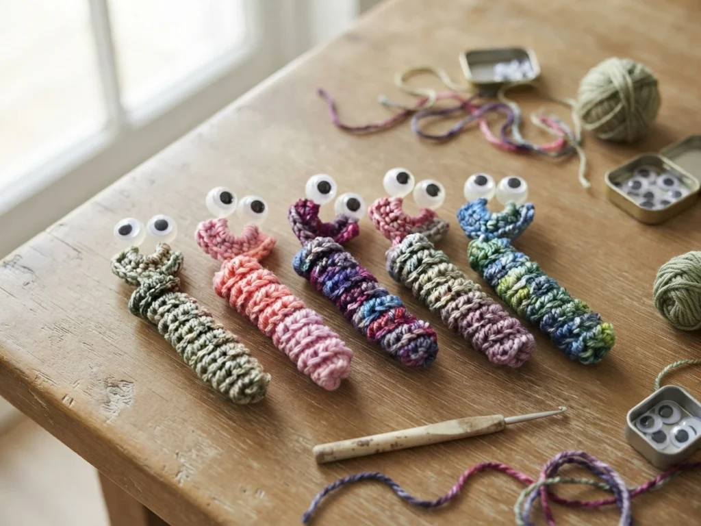 Ravelry: Worry Worm Finger Puppet pattern by Divina Rocco - crochet detail