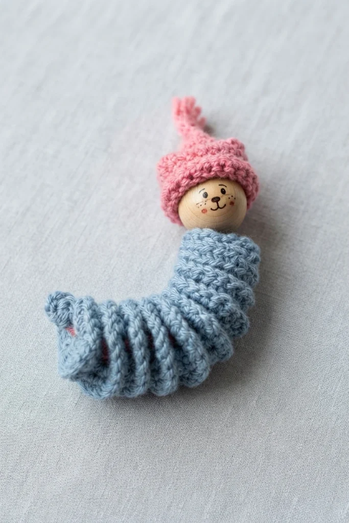 Pumpkin Worry Worm Crochet Pattern: (Trick Or Treat Gifts For Halloween) - crochet detail
