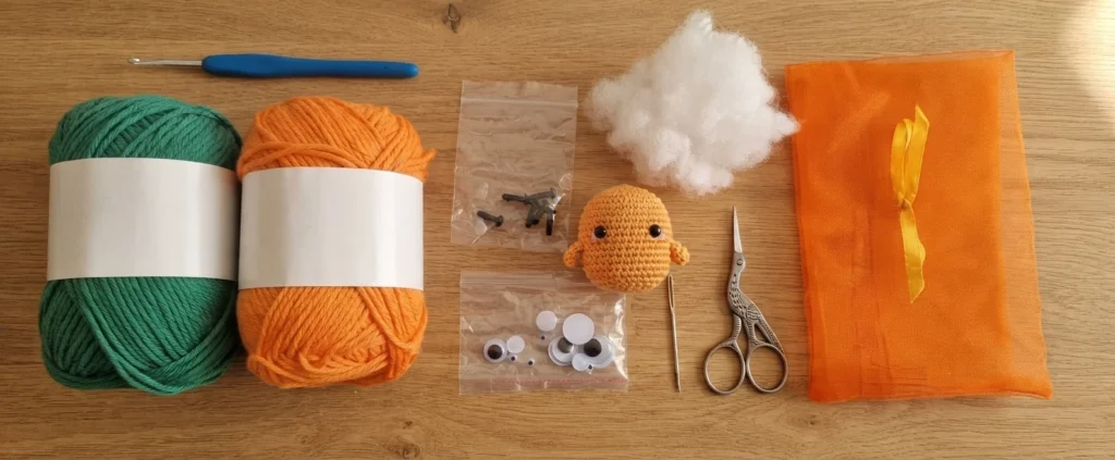 Pumpkin Worry Worm Crochet Pattern: (Trick Or Treat Gifts For Halloween) - crochet detail
