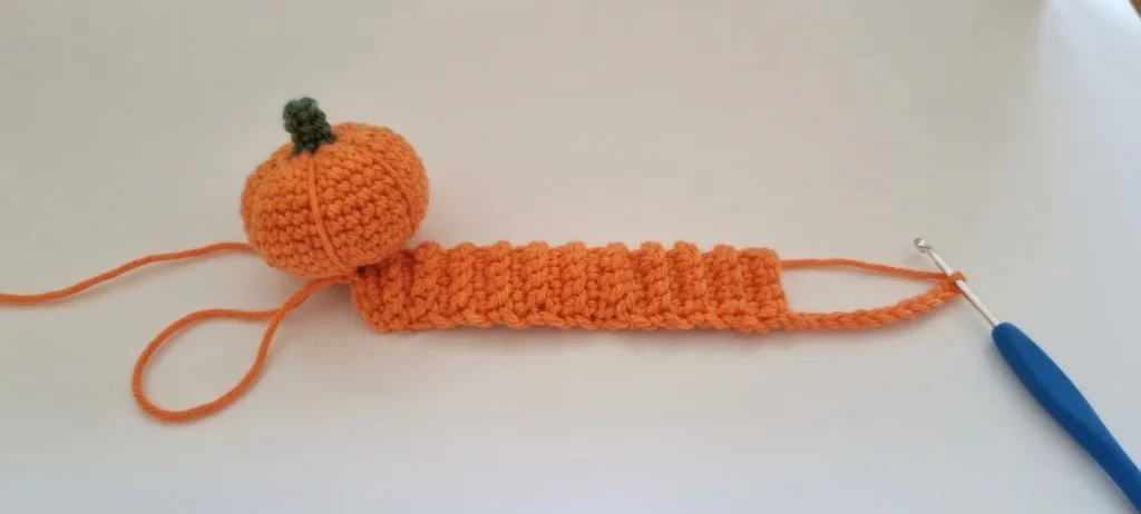 Pumpkin Worry Worm Crochet Pattern: (Trick Or Treat Gifts For Halloween) - crochet detail