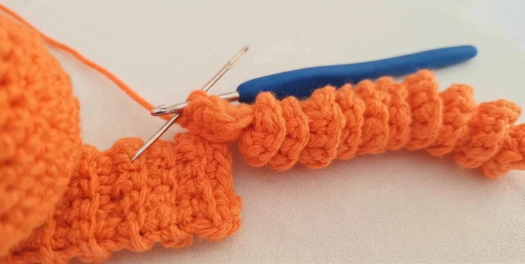 Pumpkin Worry Worm Crochet Pattern: (Trick Or Treat Gifts For Halloween) - crochet detail