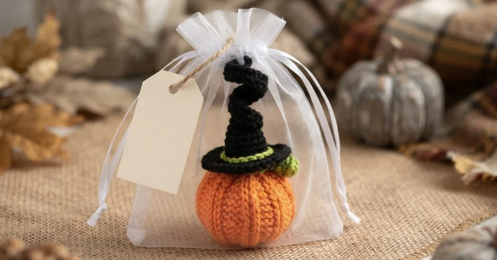 Pumpkin Worry Worm Crochet Pattern: (Trick Or Treat Gifts For Halloween) - crochet detail