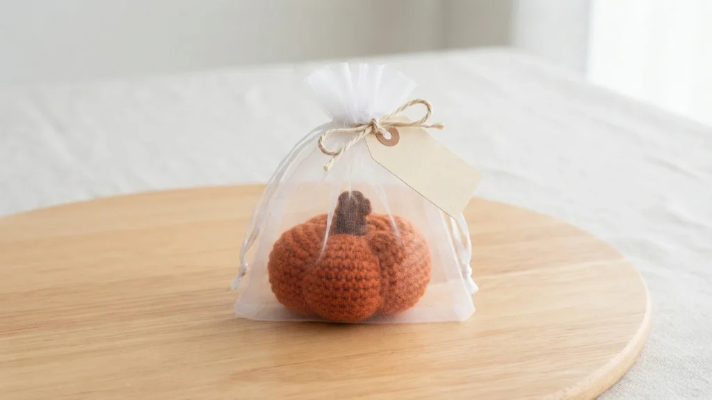 Pumpkin Worry Worm Crochet Pattern: (Trick Or Treat Gifts For Halloween) - crochet detail