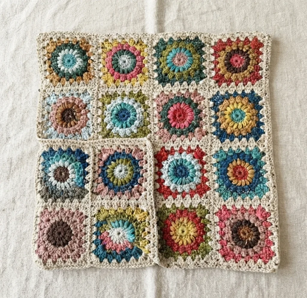 Autumn Sunflower Pillow Pattern (Free) - crochet detail
