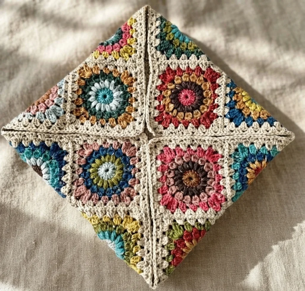 Autumn Sunflower Pillow Pattern (Free) - crochet detail