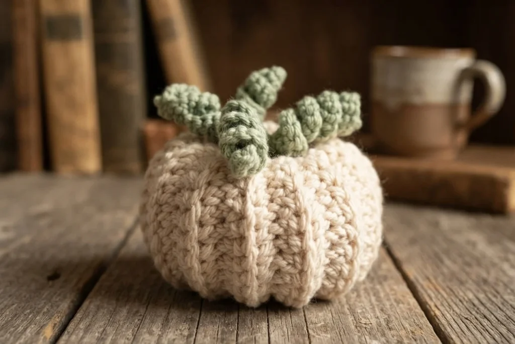 How To Crochet Pumpkin Fall Décor With Leaf Coasters Free Pattern - crochet detail