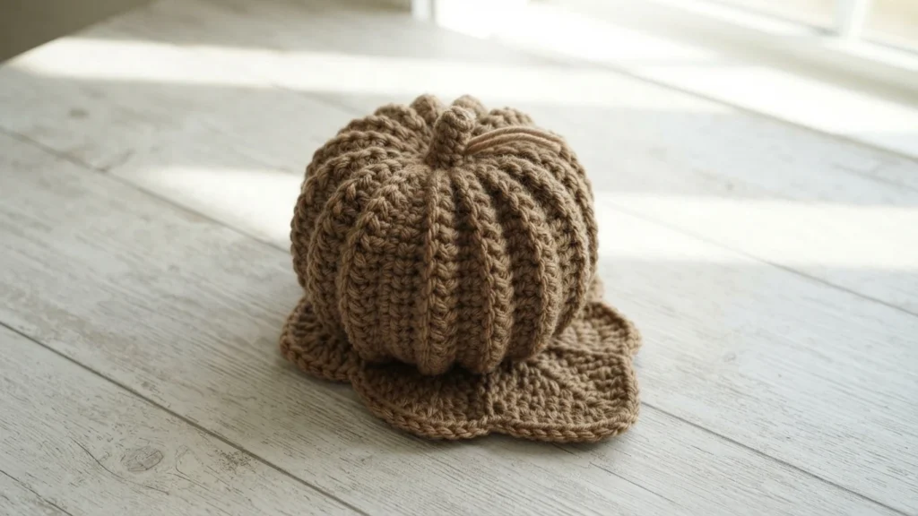 How To Crochet Pumpkin Fall Décor With Leaf Coasters Free Pattern - crochet detail