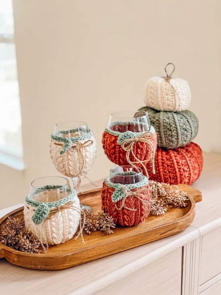 How To Crochet Pumpkin Fall Décor With Leaf Coasters Free Pattern - crochet detail