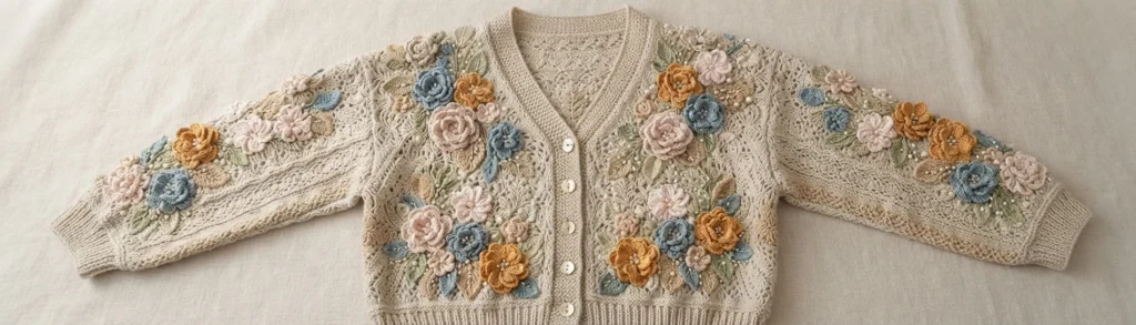Grace Vintage Cardigan Crochet Tutorial | Susan's Family - crochet detail