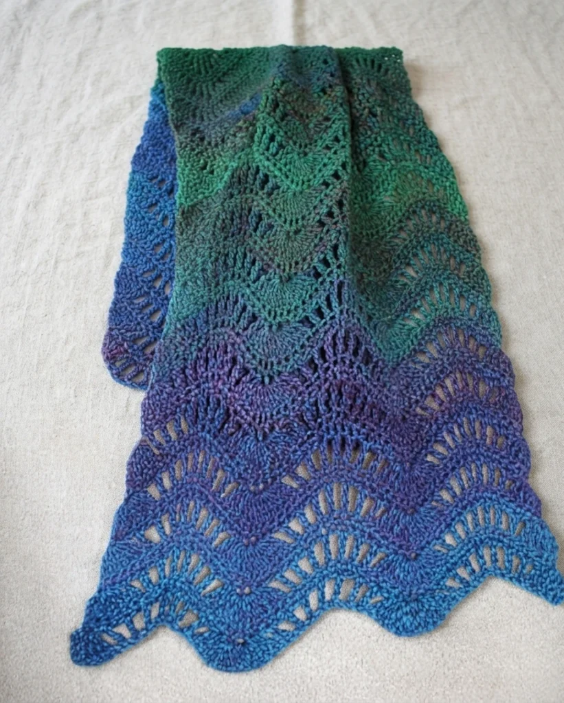 Ravelry: Lacy Feather and Fan Wrap pattern by A. Westbrook - crochet detail