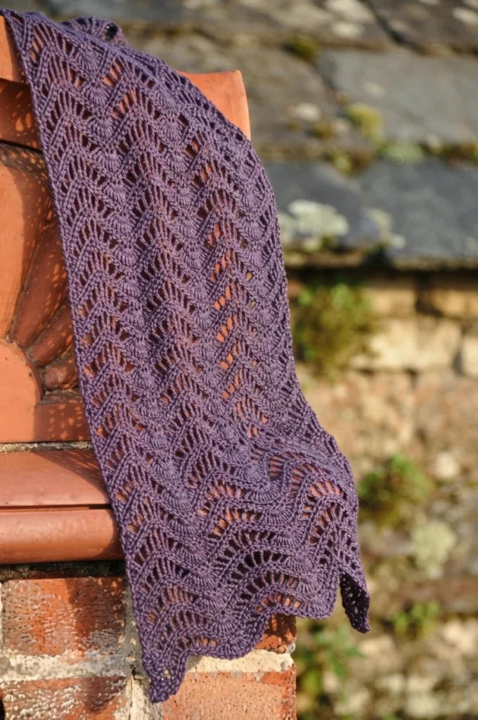 Ravelry: Lacy Feather and Fan Wrap pattern by A. Westbrook - crochet detail